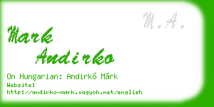 mark andirko business card