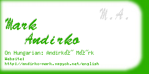 mark andirko business card